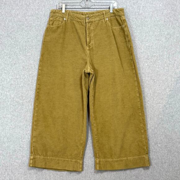 Wrap London Pants - WRAP London Wide-Leg Cord Trousers Size US 12 Crop Pants Earthy Boho Academia